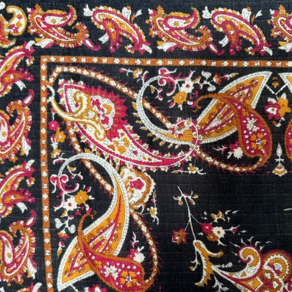 Black Paisley Medallion Square Scarf - Picture 7 of 8